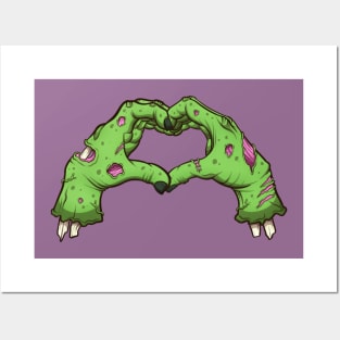 Valentine Zombie Hands Posters and Art